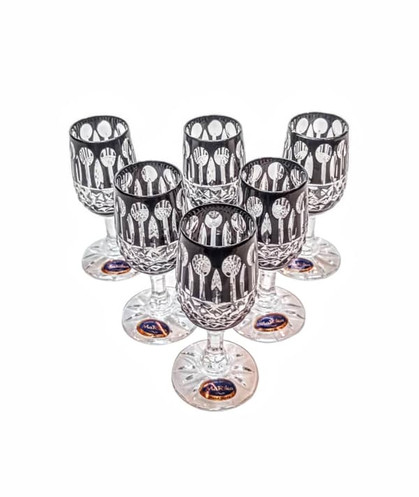Sorte krystal vodkaglas 25 ml franske