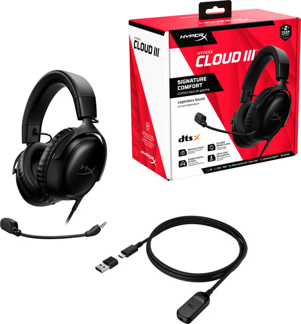 HyperX Cloud III Sorte Hovedtelefoner (727A8AA)
