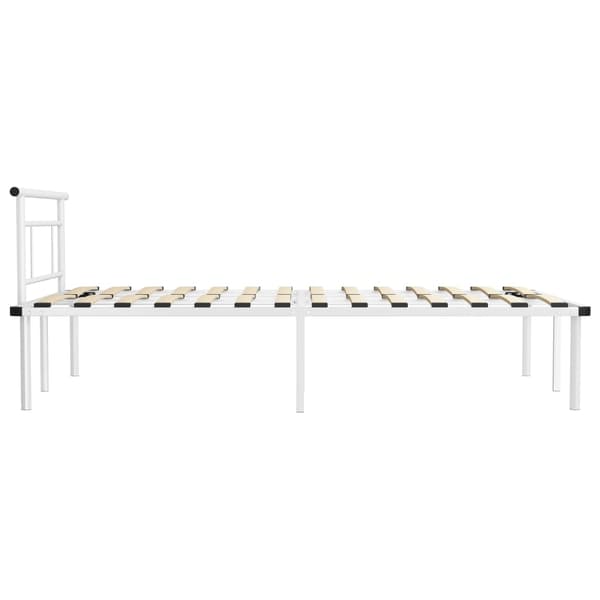 vidaXL Sängram vit metall 120 x 200 cm