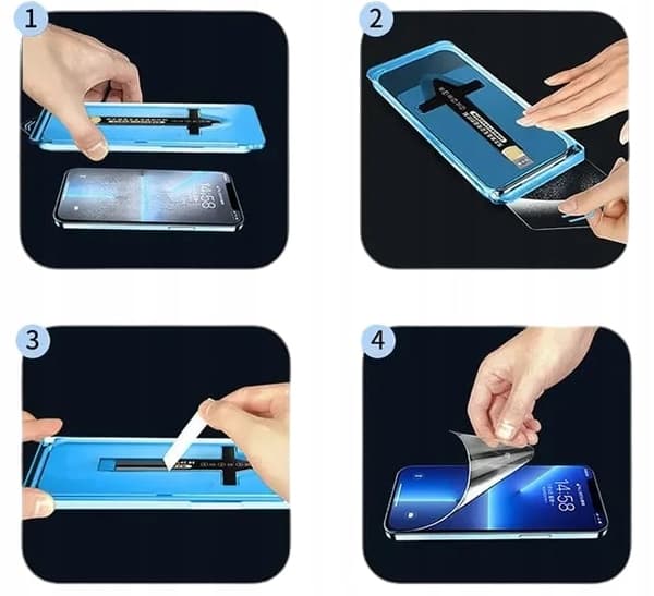 Härdat glas för iPhone 15 Pro Max med positioneringsram