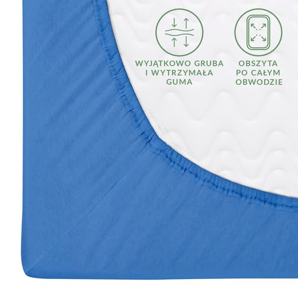 Dra-på-lakan 80x160 elastiskt JERSEY 100% BOMULL blå