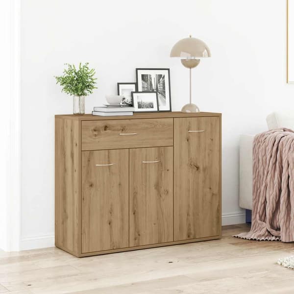 vidaXL håndlavet kommode i egetræ 88x30x70 cm limet træ