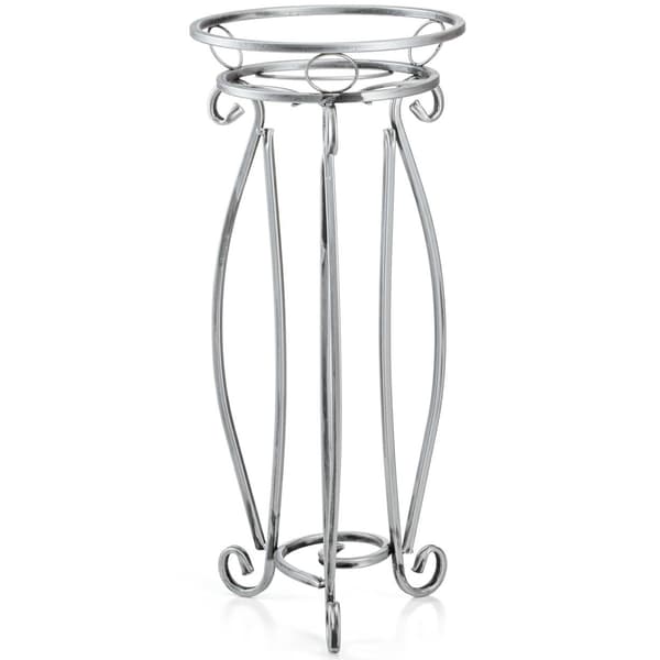Stabilt blomställ i metall, silver