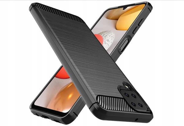 ETUI TIL GALAXY S21 FE ARMOR CARBON SORT + 9H HÆRDET GLAS