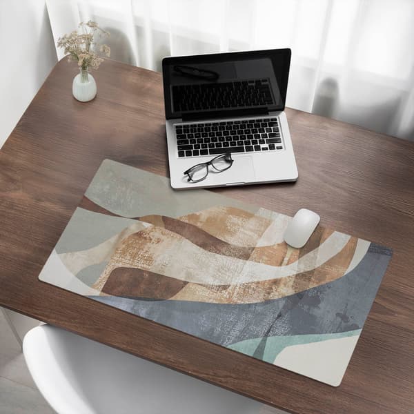Abstract Waves skrivebordsunderlag til tastatur og tilbehør 90x45 cm