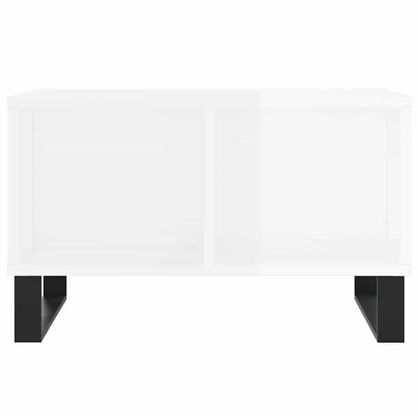vidaXL Soffbord högglansvitt 60x50x36,5 cm