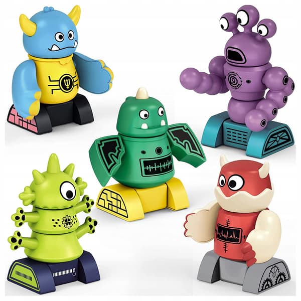 Magnetiska monsterblock, robotar för barn 18m+, pedagogisk leksak