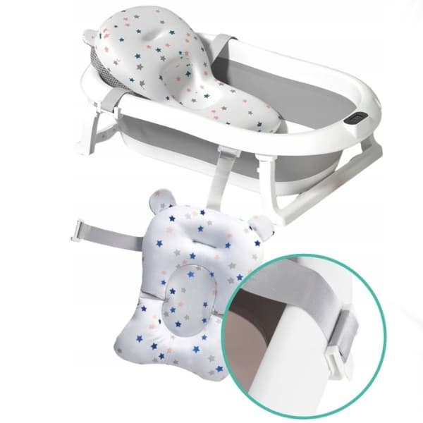 FOLDBART BABYBADEKURV MED SILIKONE-LCD-TERMOMETERPUDE