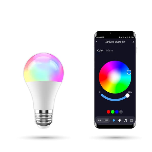 Tuya 9W RGBCW Bluetooth-pære Varm, Kølig, Neutral, RGB