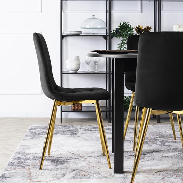 YORK Klädd Vardagsrumsfåtölj Svart Sammet Modern Loft