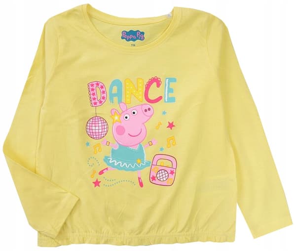 PEPPA PIG FLICKBLUS, LÅNGÄRMAD, GUL 110 D060R