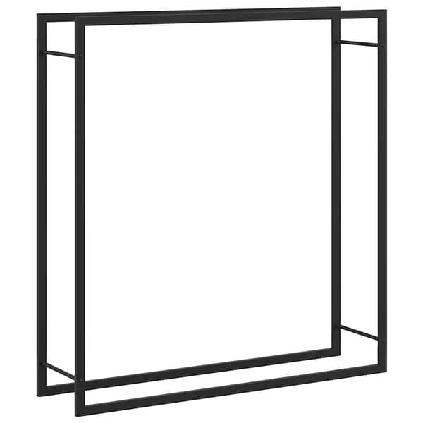 vidaXL træreol mat sort 110x28x116 cm stål