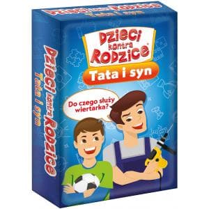 Børn vs. forældre. Far og søn. Brætspil. Kænguru.