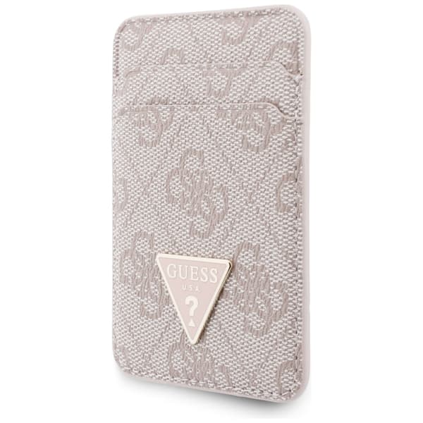 Guess triangel MagSafe rosa plånbok + handrem-set