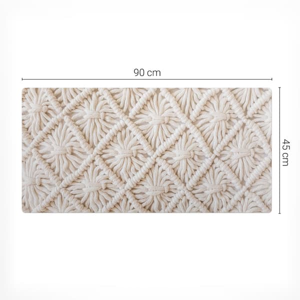 Dekorativ skrivebordsmåtte med makraméblomsttmønster 90x45 cm