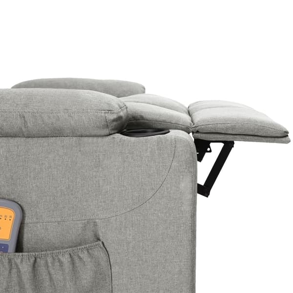 vidaXL elektrisk massagestol lysegrå stof