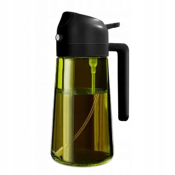 Oliesprøjte, 2-i-1 oliedispenser, spray, hældetube, 470 ml, glas