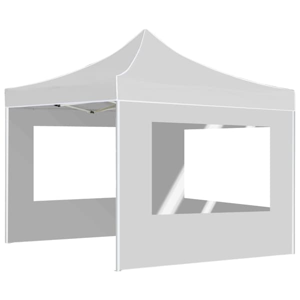 vidaXL festtelt med sider, aluminium, 2x2 m, hvid