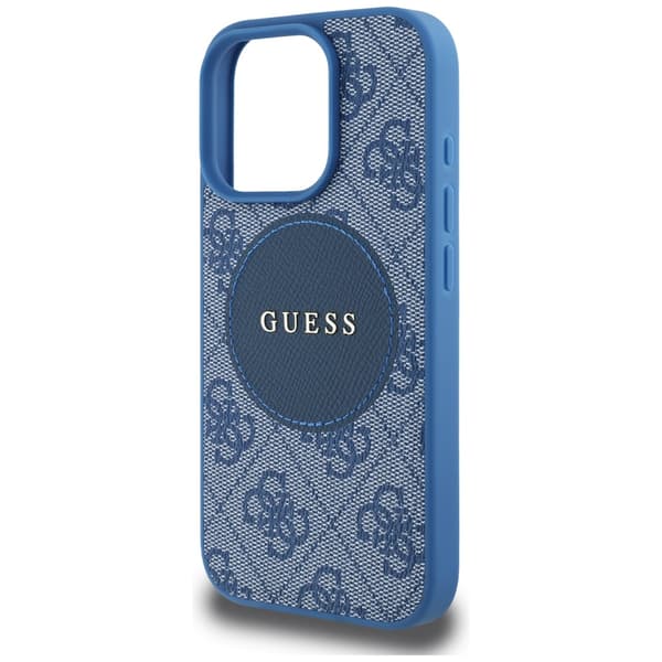 Guess 4G Circle Classic Logo cover til MagSafe til iPhone 16 Pro Max, blå