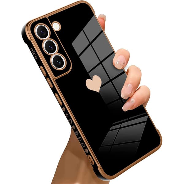 Etui-sæt til Samsung Galaxy S22, Electro Heart, Sort + Glas