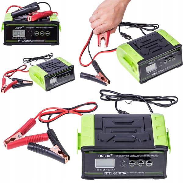 Bilbatteriladdare 24V 12V 30A AGM START-STOPP