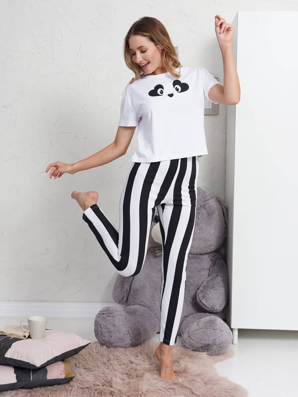Dampyjamas med leggings bomull Vienetta M sommar