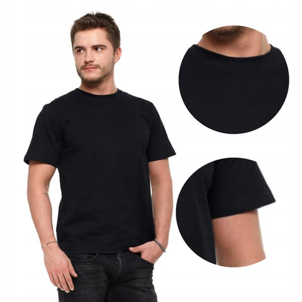 T-shirt herr bomull kortärmad 4XL svart