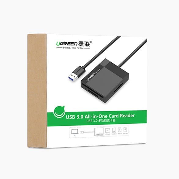 SD / micro SD / CF / MS hukommelseskortlæser USB 3.0 stik - sort