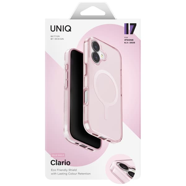 UNIQ Clario MagSafe-etui til iPhone 17, lyserød