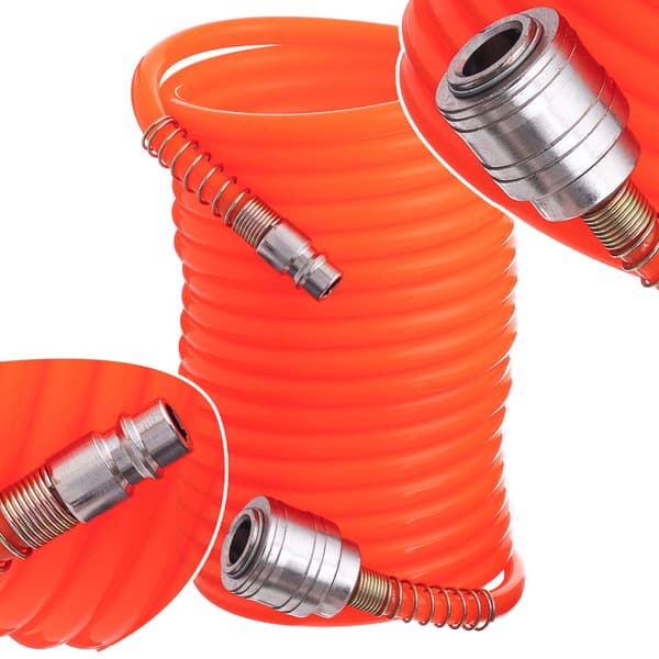 PNEUMATISK SPIRALSLANG 5M 5X8MM 8-BARSKABEL SNABBKOPPLINGAR FÖR PUMP