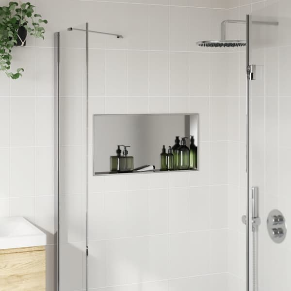 vidaXL Duschvägg borstad silver 62x32x9 cm stål