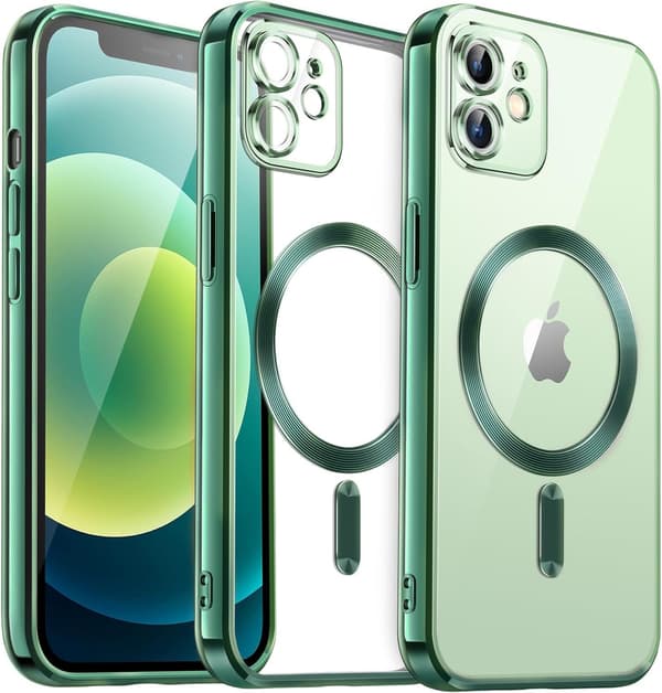 iPhone 11-skal, Electro MagSafe, grönt + skärmskydd