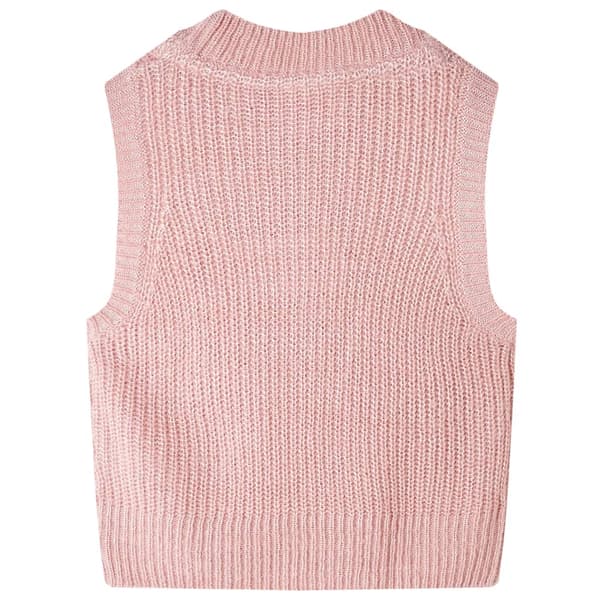 Stickad väst för barn, pastellrosa, 128