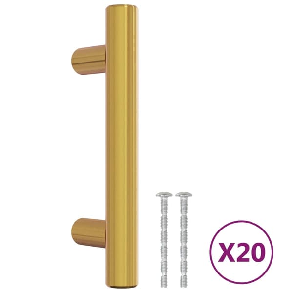 vidaXL skabsgreb, 20 stk., guld, 64 mm, rustfrit stål