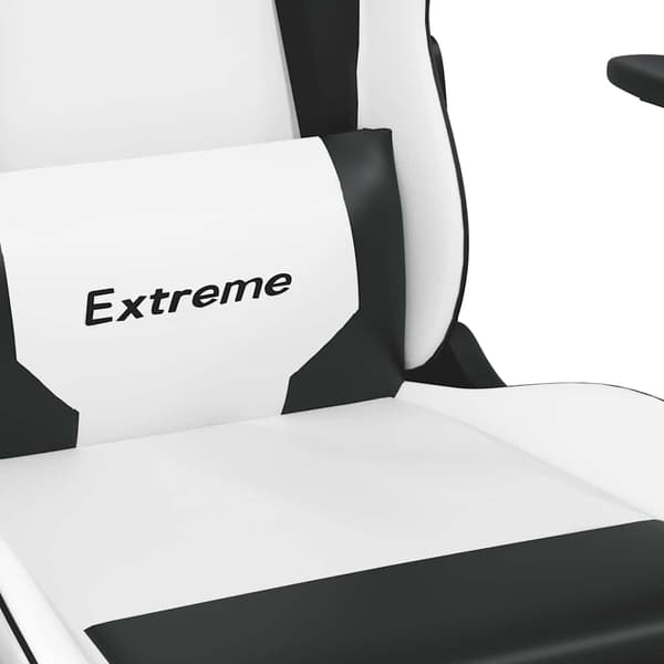 vidaXL gamingstol, sort og hvid, kunstlæder