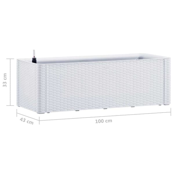 vidaXL Upphöjd bädd med bevattningssystem, vit, 100x43x33 cm