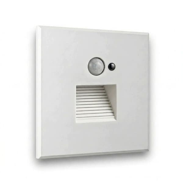 LED-trappbelysning vit 230V aluminium rörelse- och skymningssensor 6000K