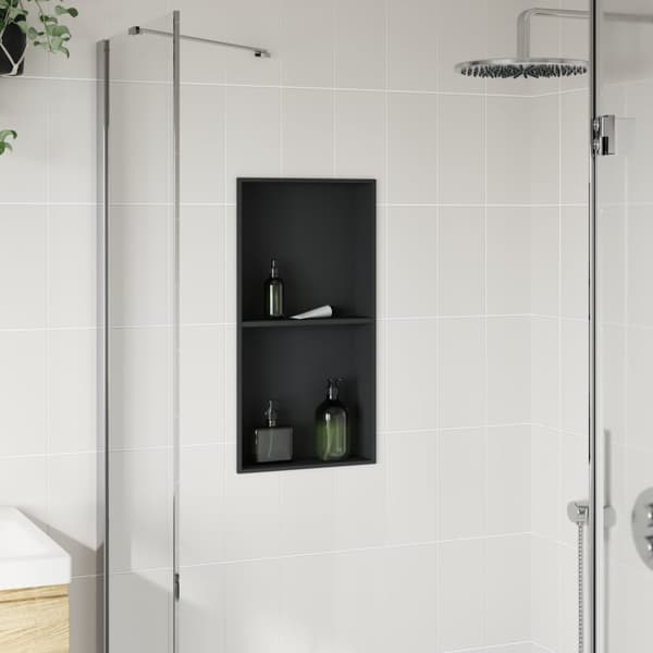 vidaXL brusekabine mat sort 32x62x9 cm rustfrit stål