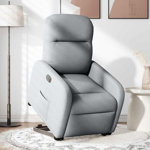 vidaXL Elektrisk lyftande massagefåtölj ljusgrå