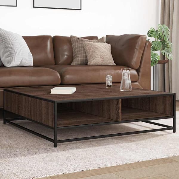 vidaXL sofabord brunt egetræ 100x100x30 cm