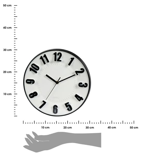 30 cm vægur med sort ramme