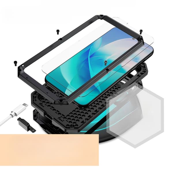 Pansret cover til Samsung Galaxy S23, R-JUST CamShield Slide, sort