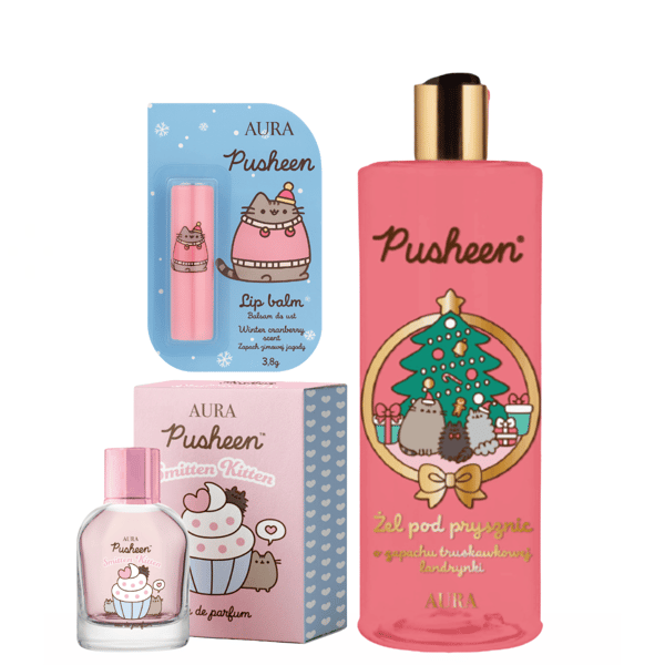 Pusheen Holiday Set 2 - Parfume 50 ml, Læbestift, Gel