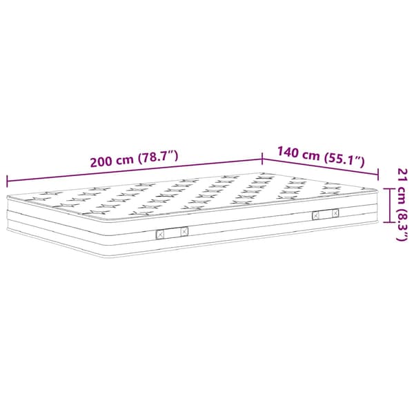 vidaXL Bonnell springmadras, medium fasthed, 140x200 cm