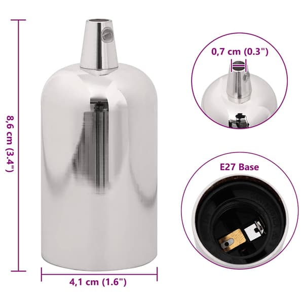 vidaXL Glödlampshållare 2 st satin nickel E27