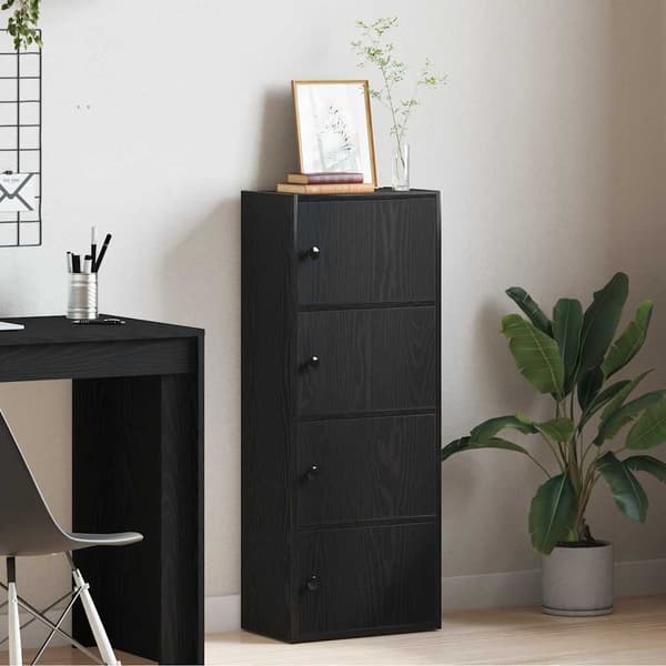 vidaXL bogreol sort egetræ 40x24x102 cm