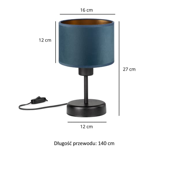 Tornado AMRUB lampa, jeanssammet, guld