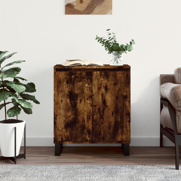 vidaXL kommode, røget eg, 60x35x70 cm, træbaseret materiale
