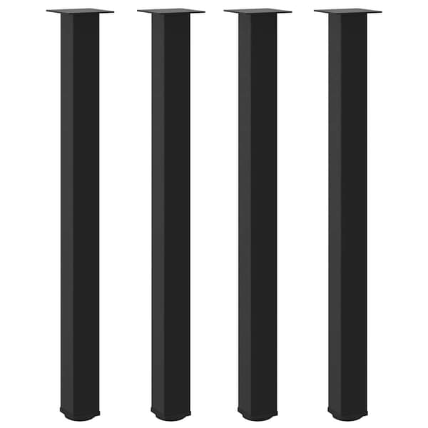 vidaXL sofabordben, 4 stk., sort, 110-112 cm, stål