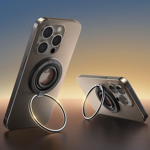 Magnetisk telefonholder MagSafe ring til fingre sort